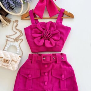 SET FLOR FUCSIA 3D